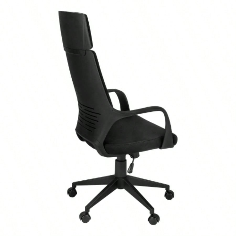 Office Chair, Adjustable Height, Swivel, Ergonomic, Armrests, Computer Desk, Work, Black Fabric, Black Metal, Contemporary, Modern