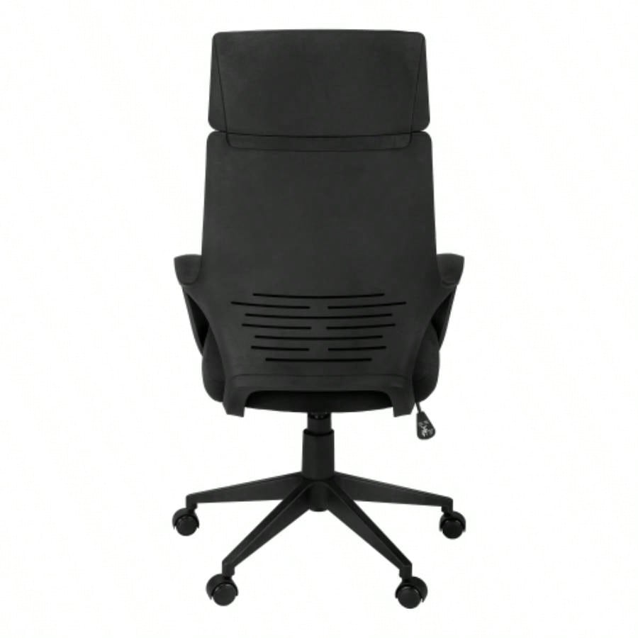 Office Chair, Adjustable Height, Swivel, Ergonomic, Armrests, Computer Desk, Work, Black Fabric, Black Metal, Contemporary, Modern