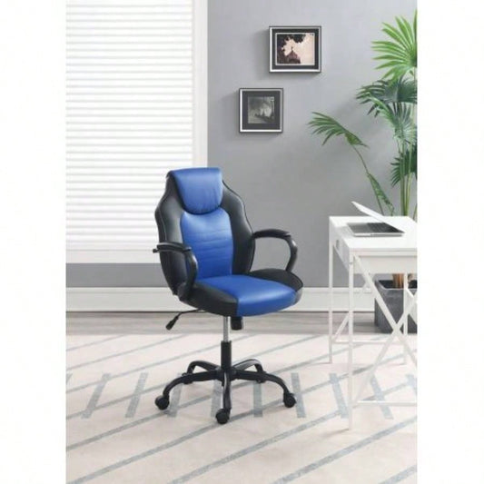 OFFICE CHAIR in Black Faux Leather
