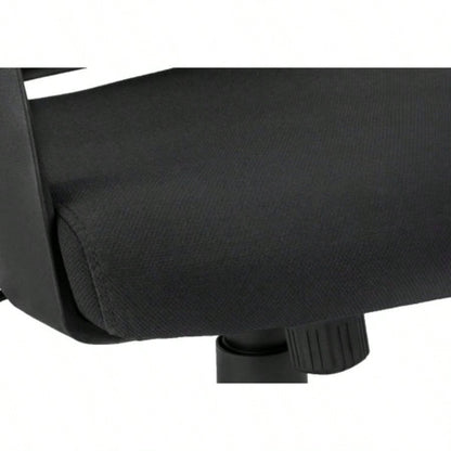 Office Chair, Adjustable Height, Swivel, Ergonomic, Armrests, Computer Desk, Work, Black Fabric, Black Metal, Contemporary, Modern