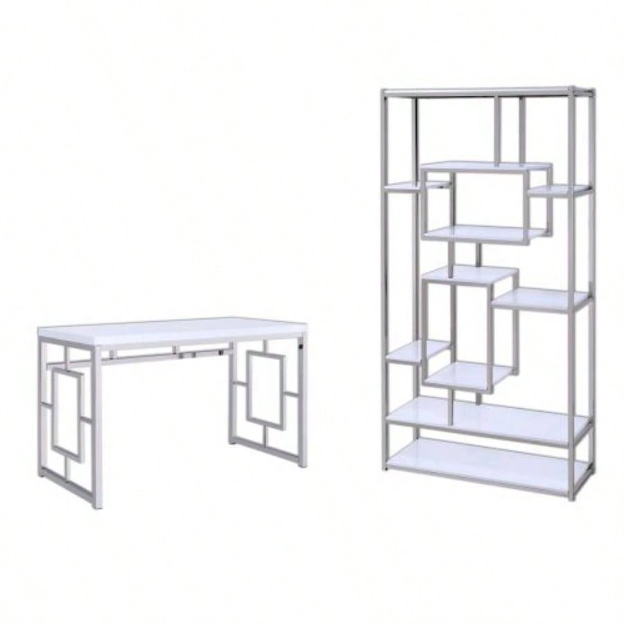 Alize - Bookcase And Desk - White