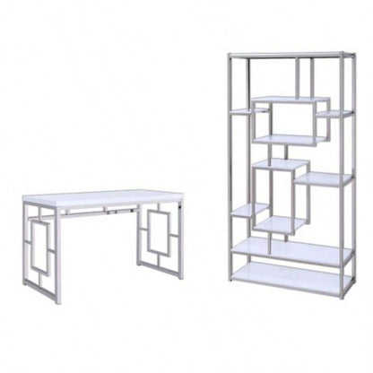 Alize - Bookcase And Desk - White