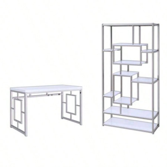 Alize - Bookcase And Desk - White