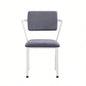 Metal Frame Office Chair with Padded Cushion, Gray and White
