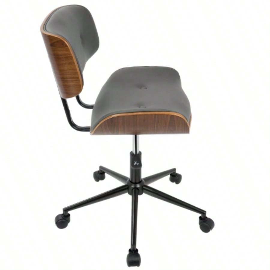 Lombardi Mid - Modern Adjustable Office Chair with Swivel in Walnut and by LumiSource