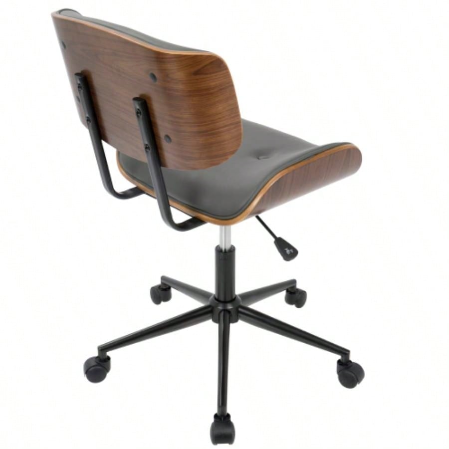 Lombardi Mid - Modern Adjustable Office Chair with Swivel in Walnut and by LumiSource