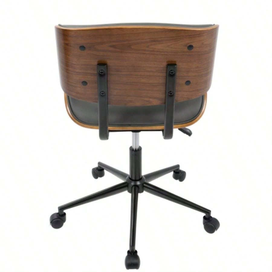 Lombardi Mid - Modern Adjustable Office Chair with Swivel in Walnut and by LumiSource