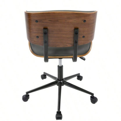Lombardi Mid - Modern Adjustable Office Chair with Swivel in Walnut and by LumiSource