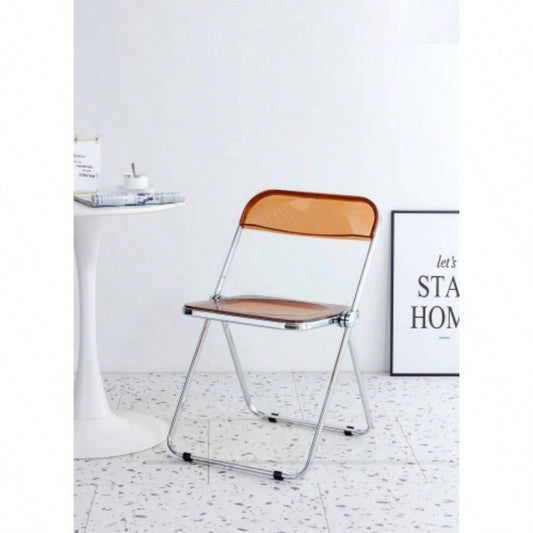 YELLOW Transparent Folding Chair Chair Pc Plastic Living Room