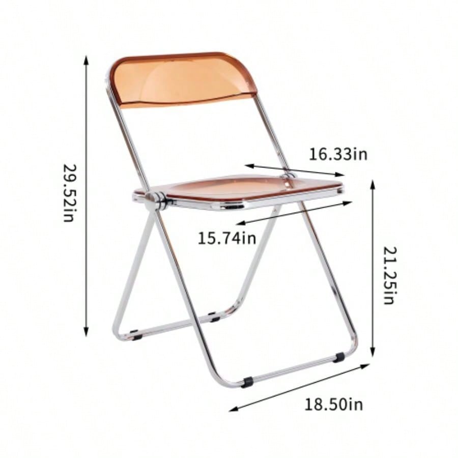 YELLOW Transparent Folding Chair Chair Pc Plastic Living Room