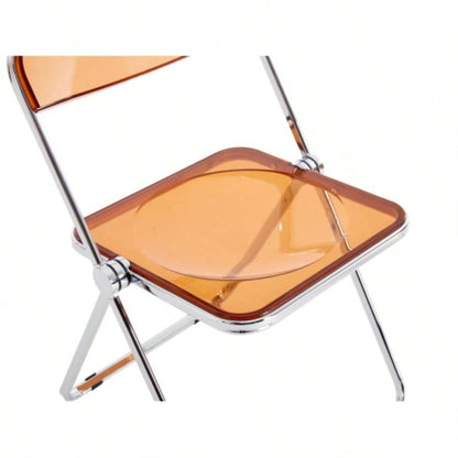YELLOW Transparent Folding Chair Chair Pc Plastic Living Room