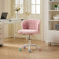 AA Furniture Office Chair, Artificial rabbit hair Home Office Chair with Golden Metal Base, Adjustable Desk Chair Swivel Office Chair, Vanity ChairViolet