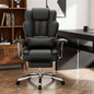 Office Chair, Big and Tall Executive Office Chair with Footrest, Leather Computer Chair, Ergonomic Reclining Chair High Back, Large Home Office Chair Black