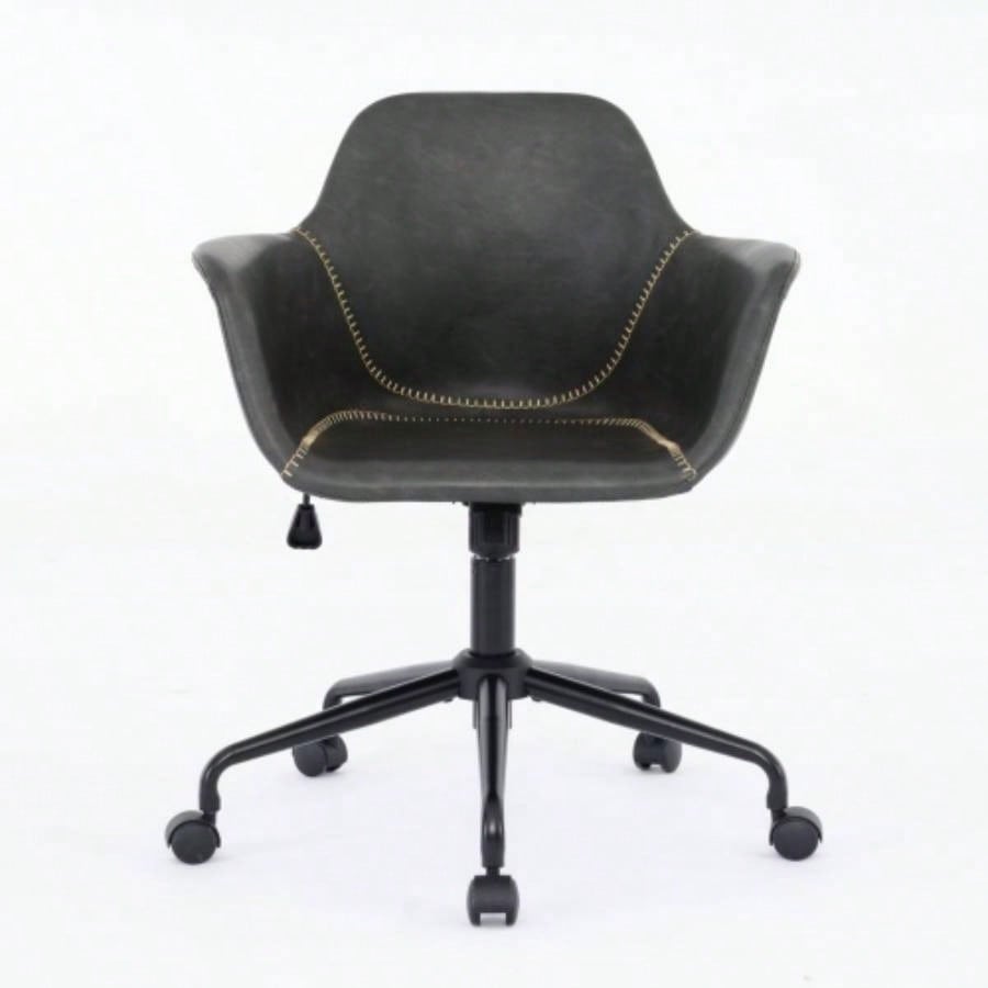 Mid - Modern Office Chair, Rolling Swivel Height Adjustable Ergonomic Chair with Frame/Arms, Back Support Home Desk Chair Living Room, Studying Black