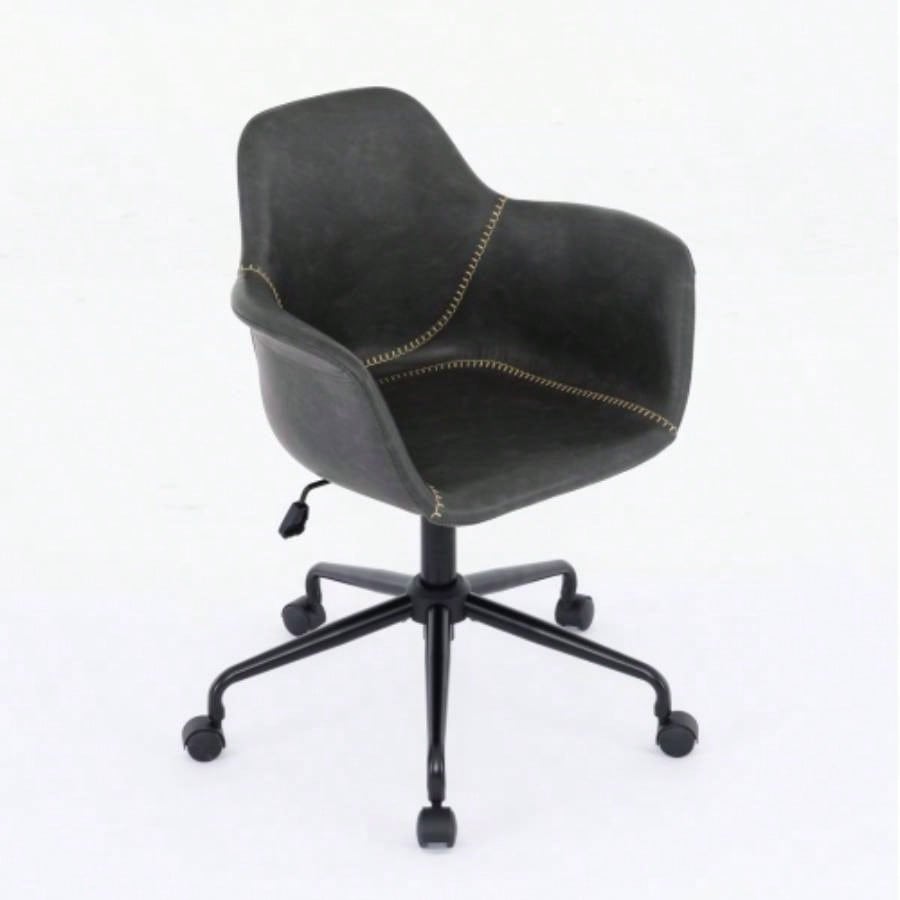 Mid - Modern Office Chair, Rolling Swivel Height Adjustable Ergonomic Chair with Frame/Arms, Back Support Home Desk Chair Living Room, Studying Black
