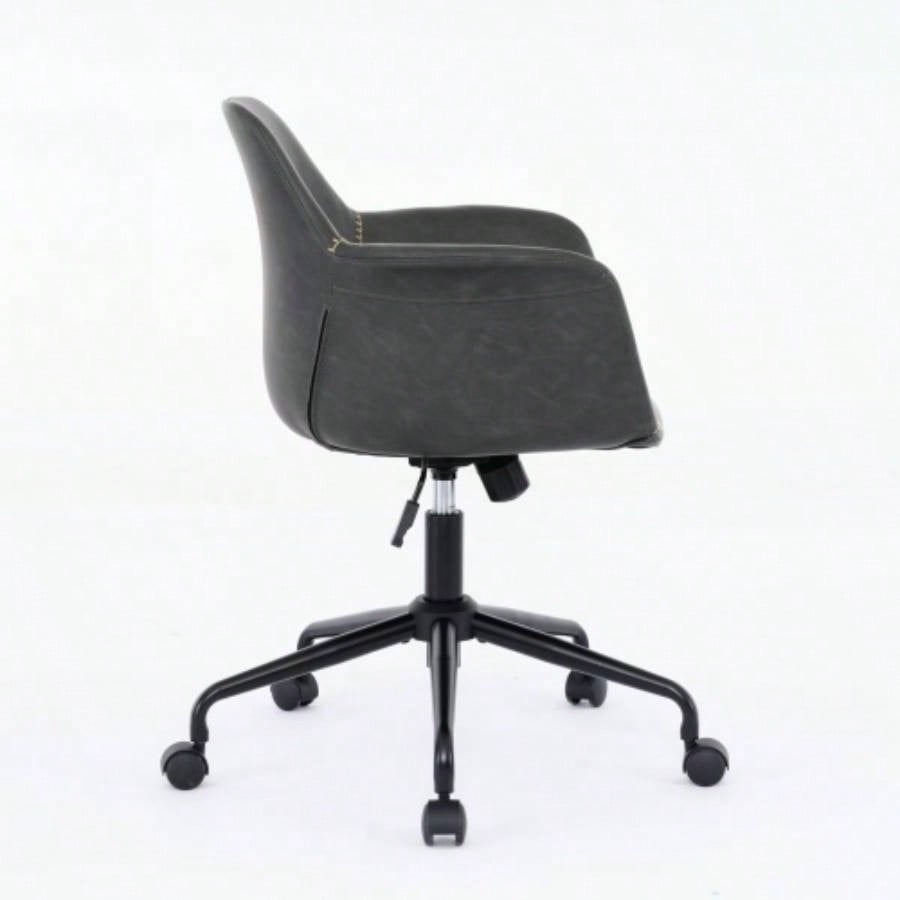 Mid - Modern Office Chair, Rolling Swivel Height Adjustable Ergonomic Chair with Frame/Arms, Back Support Home Desk Chair Living Room, Studying Black