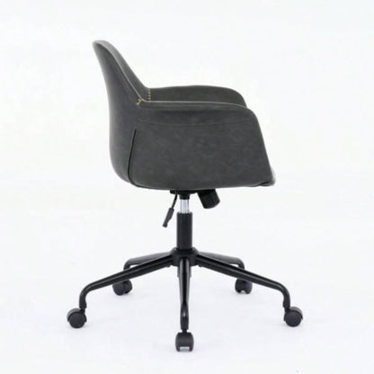 Mid - Modern Office Chair, Rolling Swivel Height Adjustable Ergonomic Chair with Frame/Arms, Back Support Home Desk Chair Living Room, Studying Black