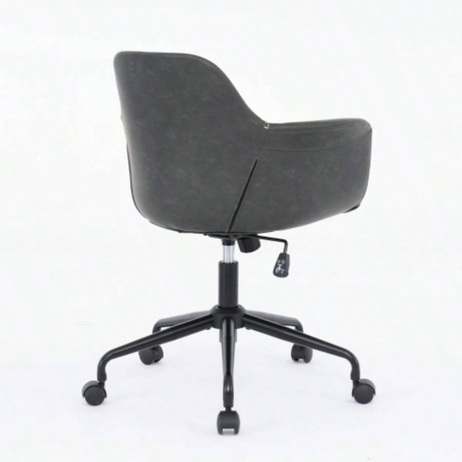 Mid - Modern Office Chair, Rolling Swivel Height Adjustable Ergonomic Chair with Frame/Arms, Back Support Home Desk Chair Living Room, Studying Black