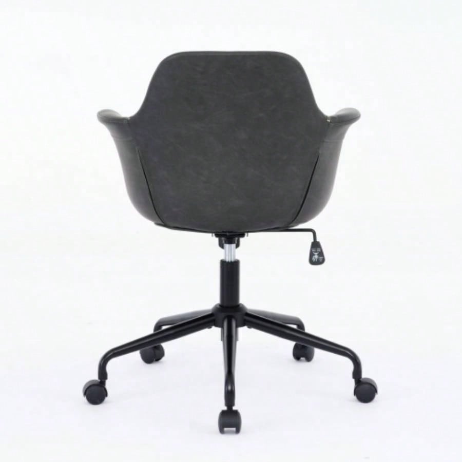 Mid - Modern Office Chair, Rolling Swivel Height Adjustable Ergonomic Chair with Frame/Arms, Back Support Home Desk Chair Living Room, Studying Black