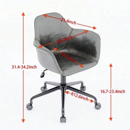Mid - Modern Office Chair, Rolling Swivel Height Adjustable Ergonomic Chair with Frame/Arms, Back Support Home Desk Chair Living Room, Studying Black