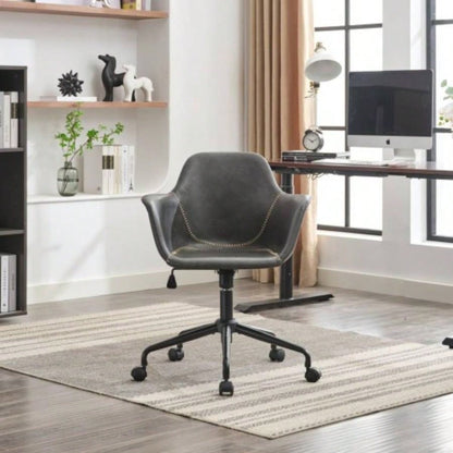 Mid - Modern Office Chair, Rolling Swivel Height Adjustable Ergonomic Chair with Frame/Arms, Back Support Home Desk Chair Living Room, Studying Black