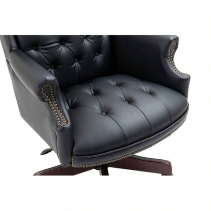 Executive Office Chair - High Back Reclining Comfortable Desk Chair - Ergonomic Design - Thick Padded and Backrest - PU Leather Desk Chair with Smooth Glide Caster Wheels, 1 Pack Black