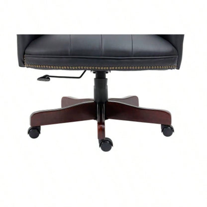 Executive Office Chair - High Back Reclining Comfortable Desk Chair - Ergonomic Design - Thick Padded and Backrest - PU Leather Desk Chair with Smooth Glide Caster Wheels, 1 Pack Black