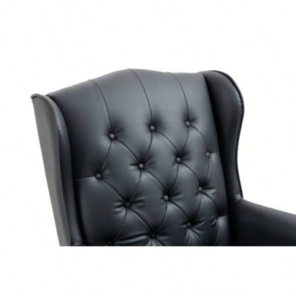 Executive Office Chair - High Back Reclining Comfortable Desk Chair - Ergonomic Design - Thick Padded and Backrest - PU Leather Desk Chair with Smooth Glide Caster Wheels, 1 Pack Black