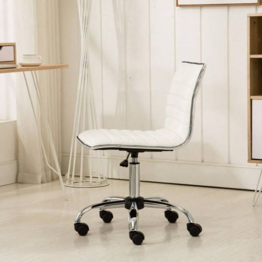 Fremo Chromel Adjustable Lift Office Chair, White