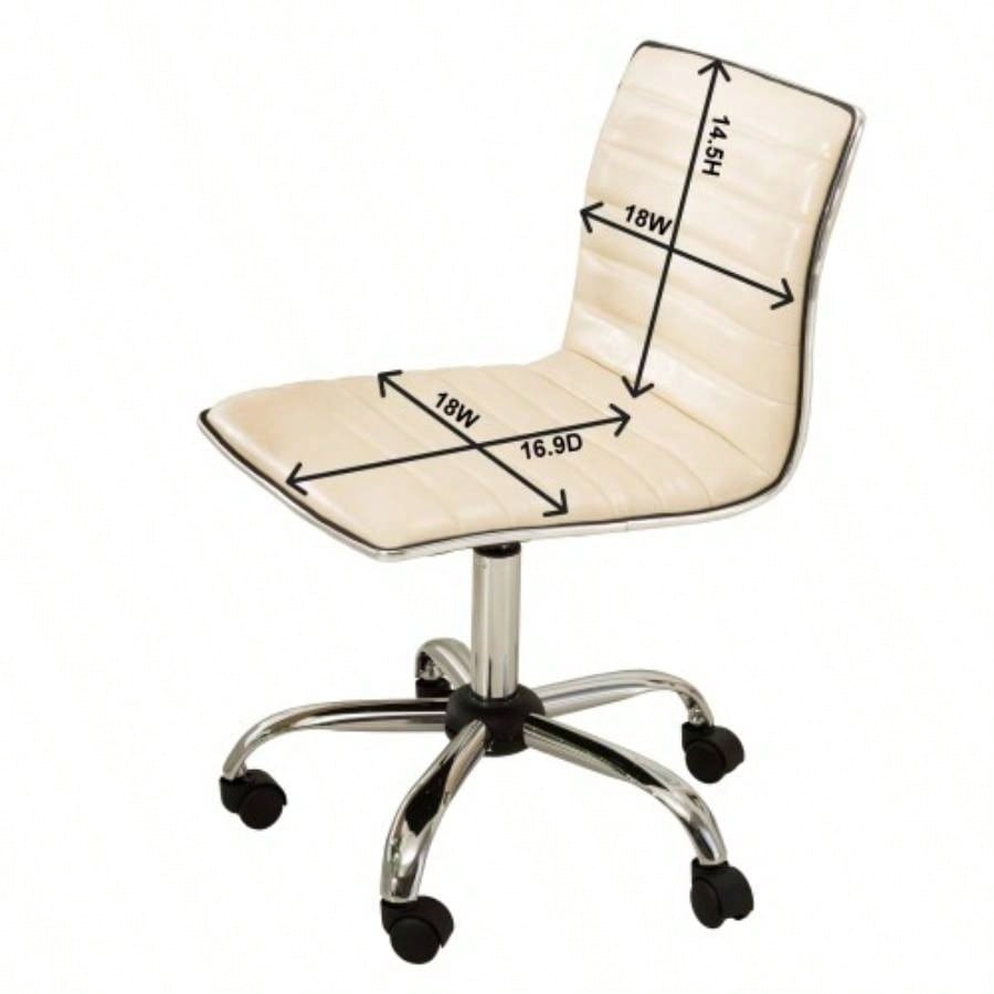 Fremo Chromel Adjustable Lift Office Chair, White