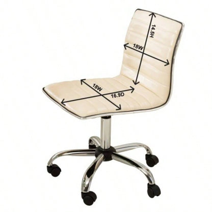 Fremo Chromel Adjustable Lift Office Chair, White