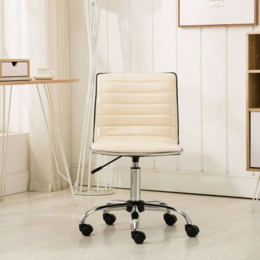 Fremo Chromel Adjustable Lift Office Chair, White