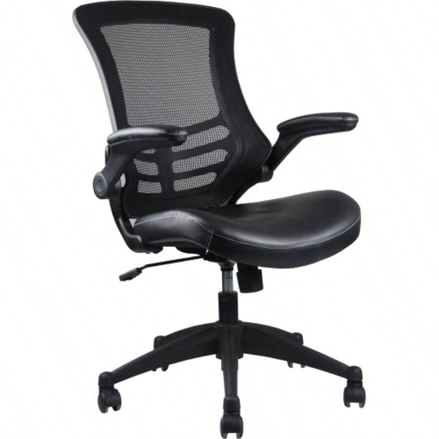 Techni Mobili Stylish Mid - Back Mesh Office Chair with Adjustable Arms, Black