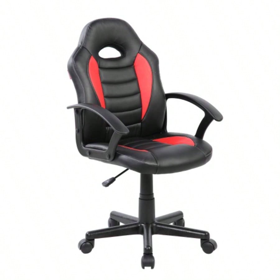 Techni Mobili Kids Gaming and Student Racer Chair with Wheels, Red
