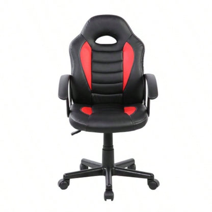 Techni Mobili Kids Gaming and Student Racer Chair with Wheels, Red