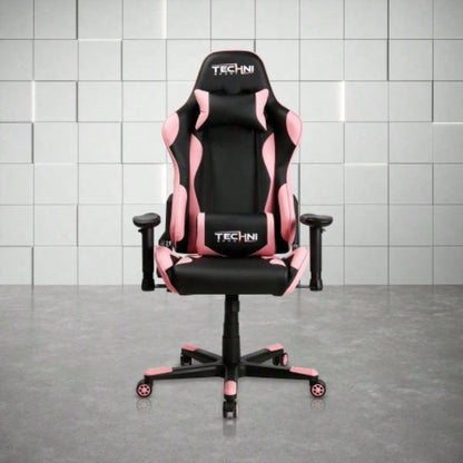 Techni Sport TS - 4300 Ergonomic High Back Racer Style PC Gaming Chair, Pink