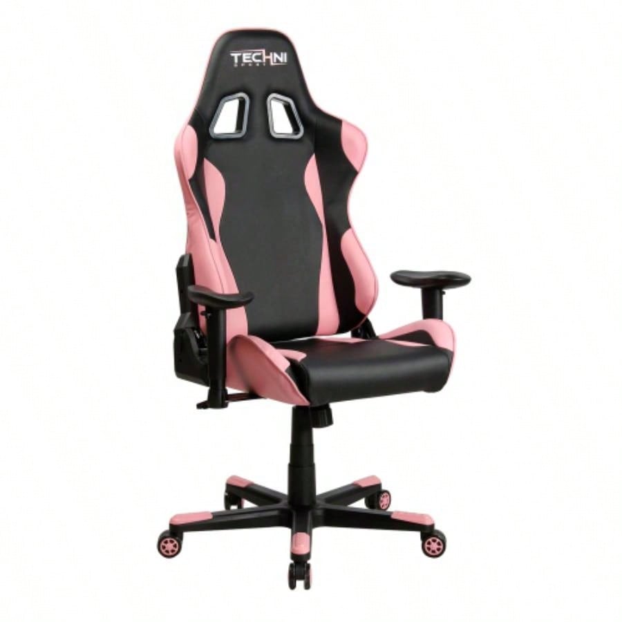 Techni Sport TS - 4300 Ergonomic High Back Racer Style PC Gaming Chair, Pink