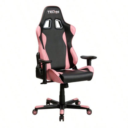 Techni Sport TS - 4300 Ergonomic High Back Racer Style PC Gaming Chair, Pink