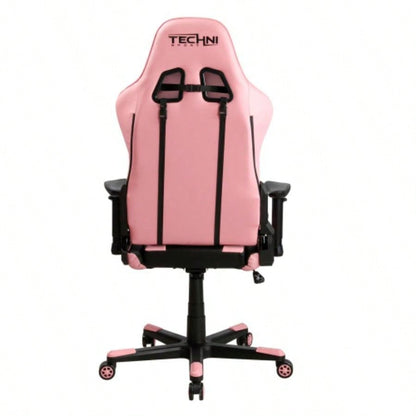 Techni Sport TS - 4300 Ergonomic High Back Racer Style PC Gaming Chair, Pink