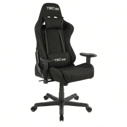 Techni Sport TS - F44 Fabric Ergonomic High Back Racer Style PC Gaming Chair, Black