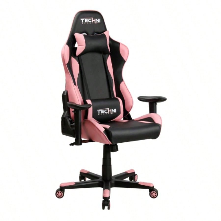 Techni Sport TS - 4300 Ergonomic High Back Racer Style PC Gaming Chair, Pink