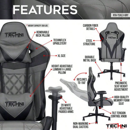Techni Sport XL Ergonomic Gaming Chair,