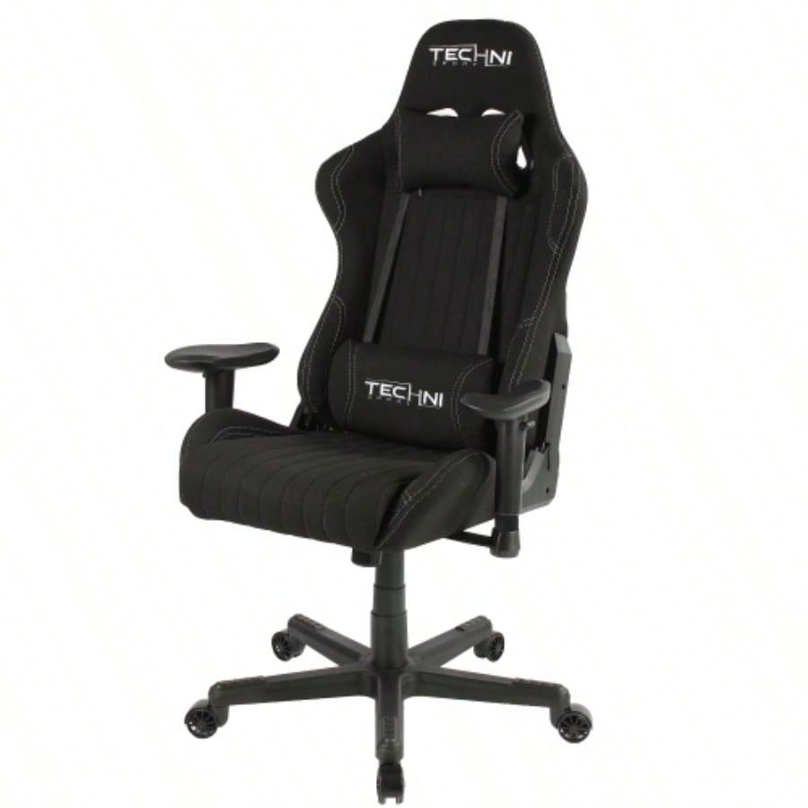 Techni Sport TS - F44 Fabric Ergonomic High Back Racer Style PC Gaming Chair, Black