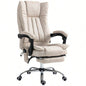 Vinsetto Microfiber Office Chair, High Back Computer Chair with 6 Point Massage, Heat, Adjustable Height and Retractable Footrest, White