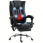 Vinsetto Microfiber Office Chair, High Back Computer Chair with 6 Point Massage, Heat, Adjustable Height and Retractable Footrest, Black