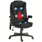 HOMCOM 6 Point Vibrating Massage Office Chair with Heat, Velvet High Back Executive Office Chair with Reclining Backrest, Padded Armrests and Remote, Black