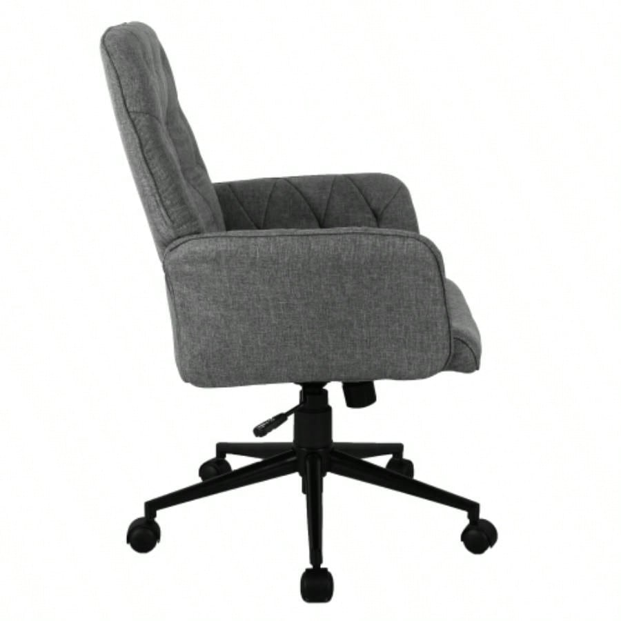 Techni Mobili Modern Upholstered Tufted Office Chair with Arms,