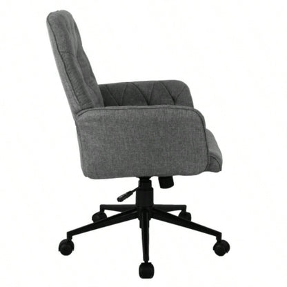 Techni Mobili Modern Upholstered Tufted Office Chair with Arms,