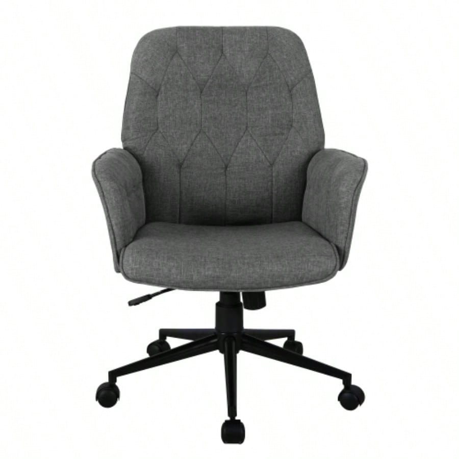 Techni Mobili Modern Upholstered Tufted Office Chair with Arms,
