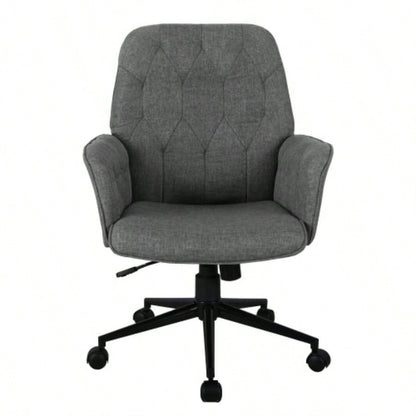 Techni Mobili Modern Upholstered Tufted Office Chair with Arms,